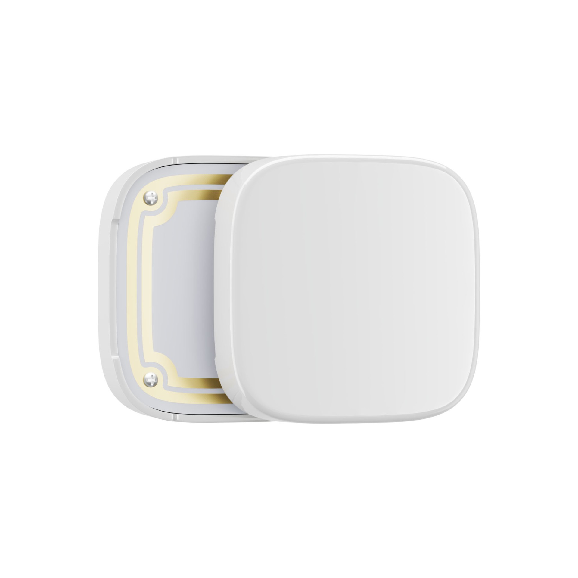 2 проводных датчика протечки воды BSE Leak Sensor RF и ZB — вид спереди и сзади